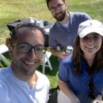 pictured left to right: David Shapiro, Stefano Molea, and Ally Keegan on the 4th tee box